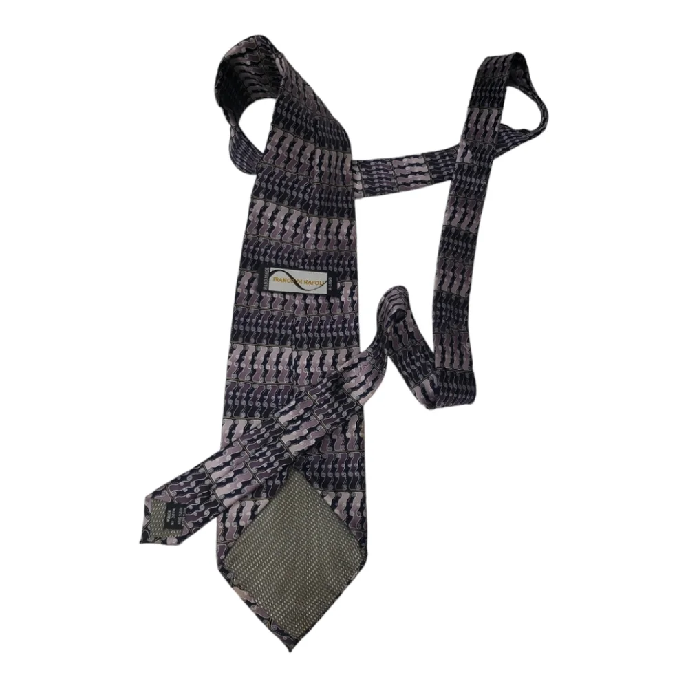 Franco di Napoli Scroll Pattern Hand Made Silk Extra Long Silk Tie